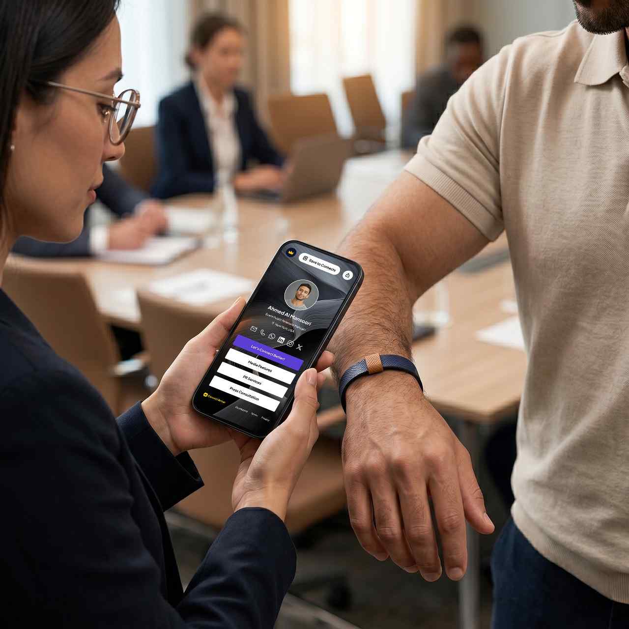 Tap-to-view profile with NFC-enabled accessories